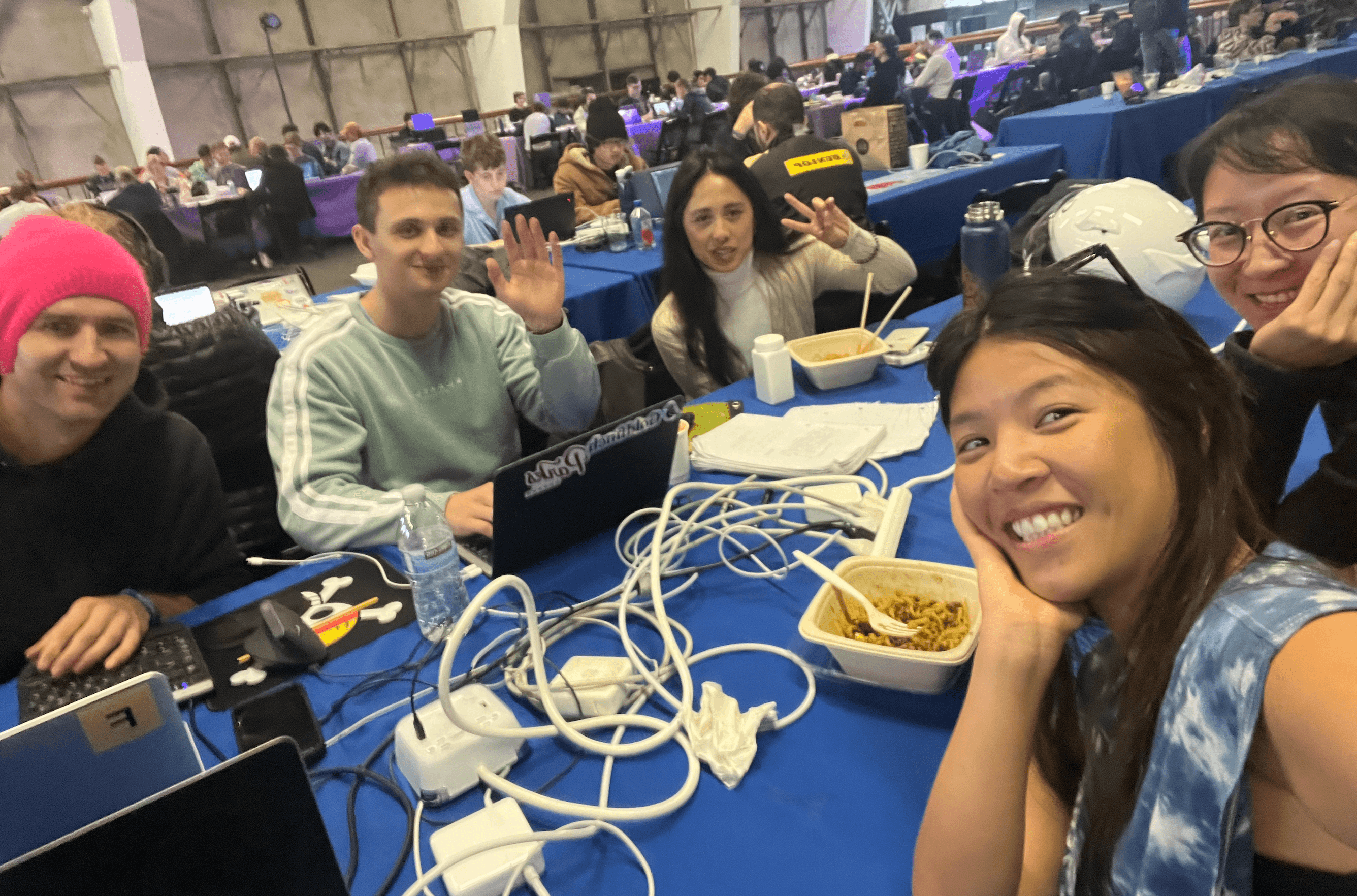 Me and my team hacking away at The Graph hackathon